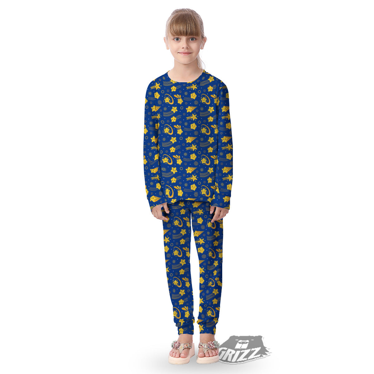 Star Cartoon Print Pattern Kid's Pajamas-grizzshop