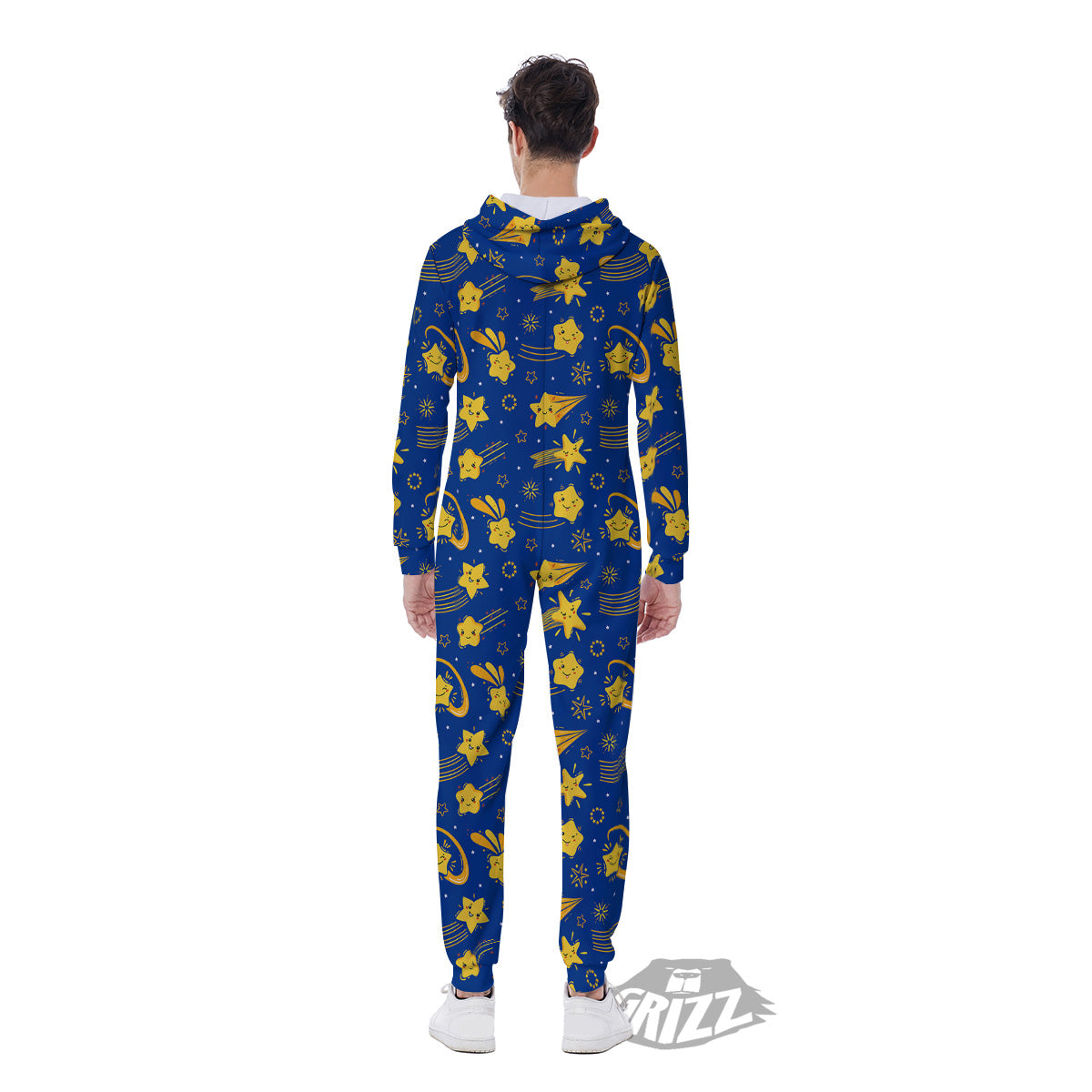 Star Cartoon Print Pattern Men's Jumpsuit-grizzshop