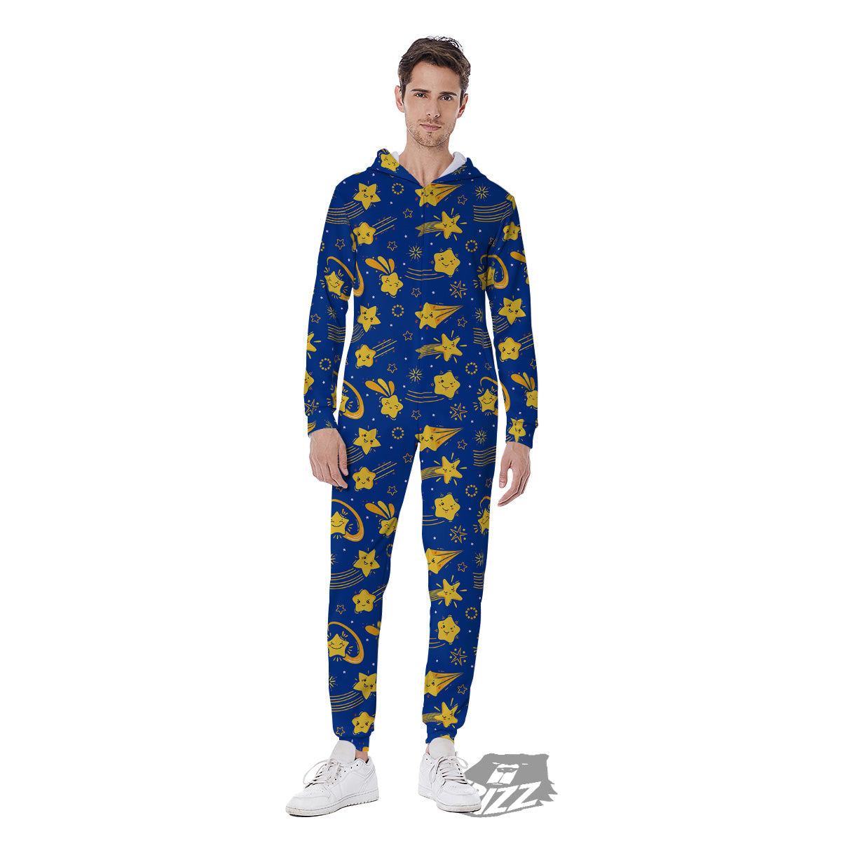 Star Cartoon Print Pattern Men's Jumpsuit-grizzshop