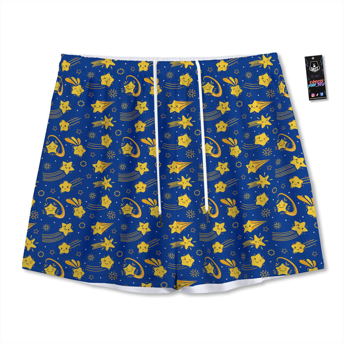 Skull Fire Print Mesh Shorts