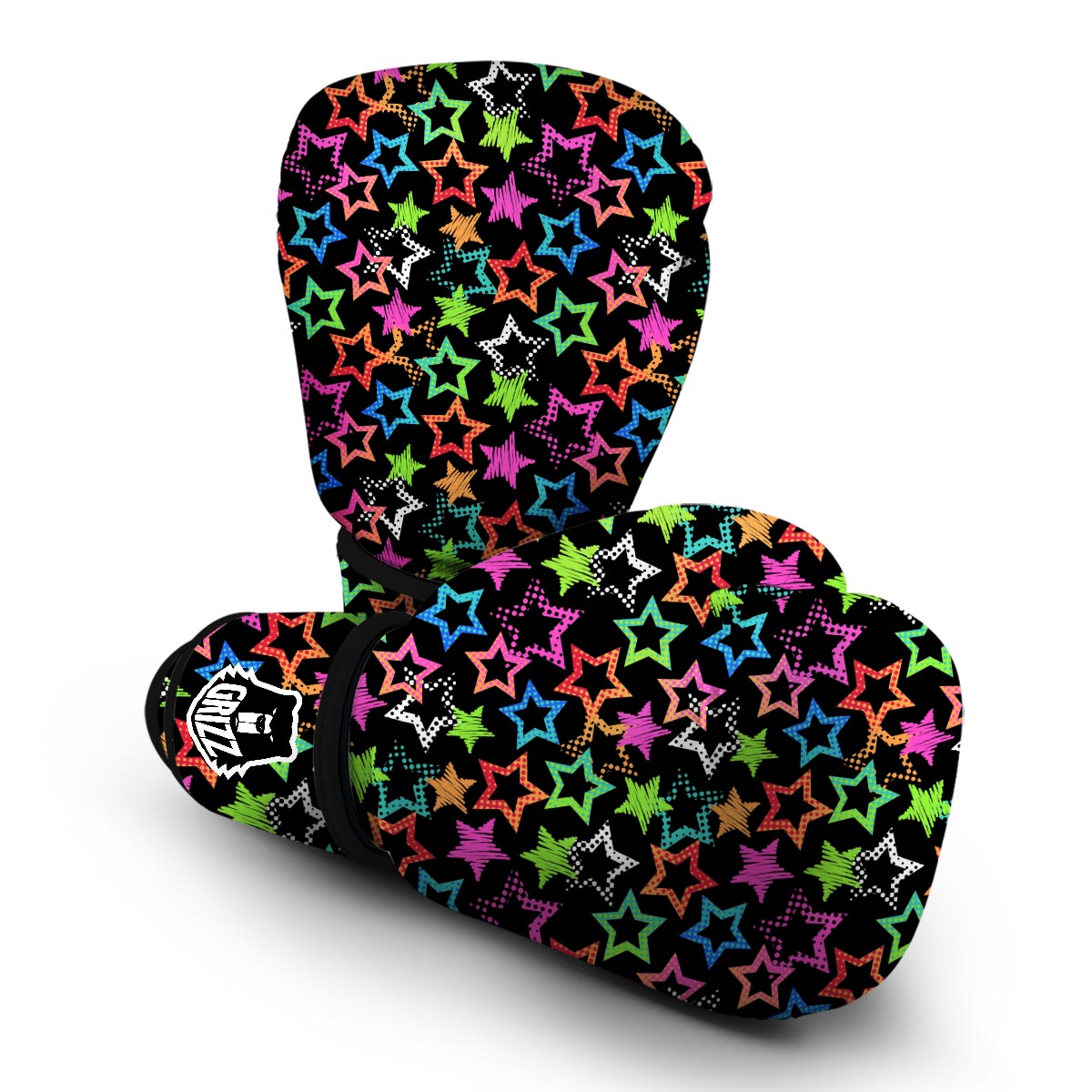 Star Colorful Pattern Print Boxing Gloves-grizzshop