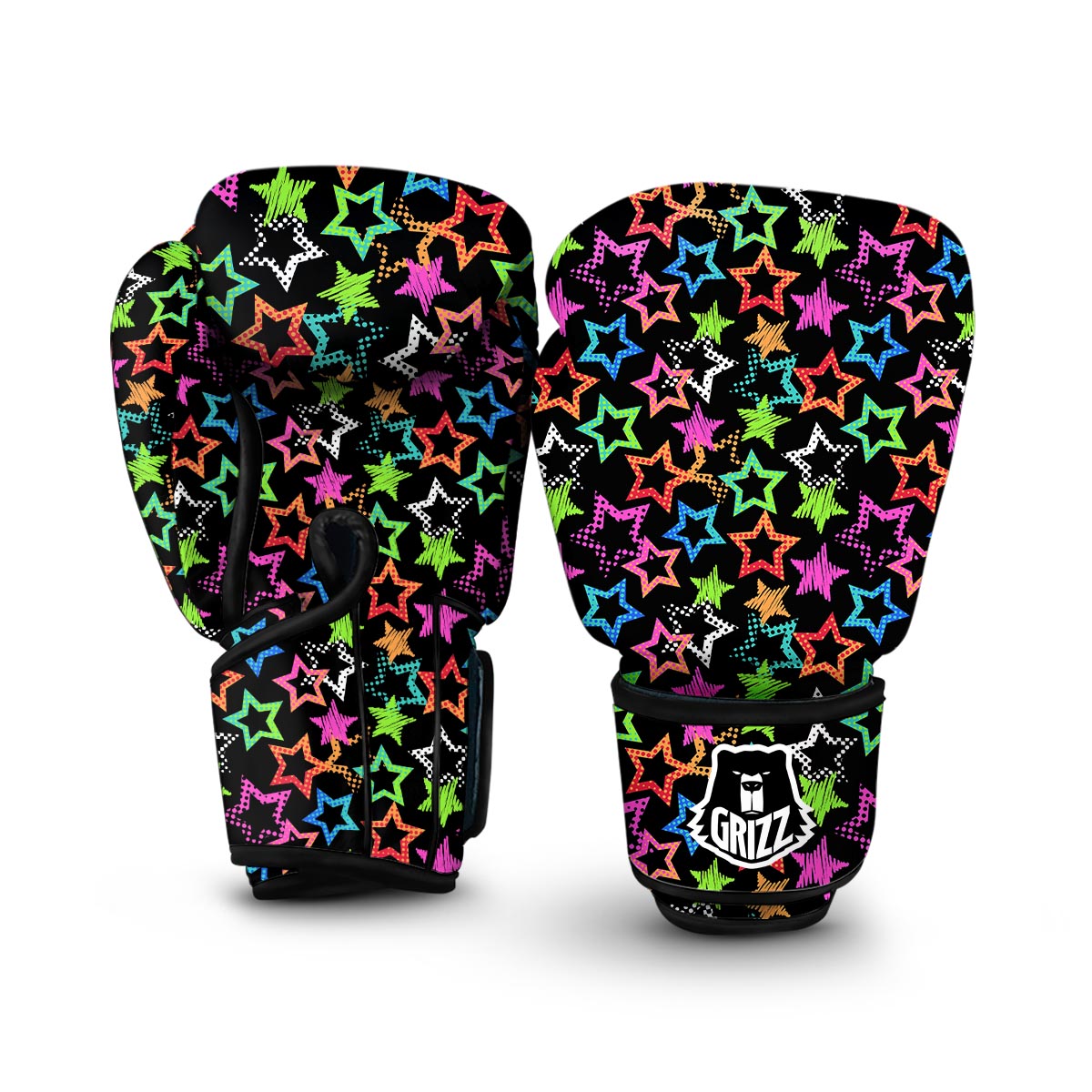 Star Colorful Pattern Print Boxing Gloves-grizzshop