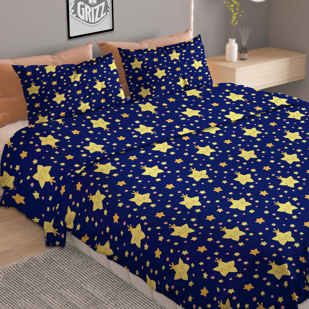 Star Cute Print Pattern Duvet Cover Bedding Set