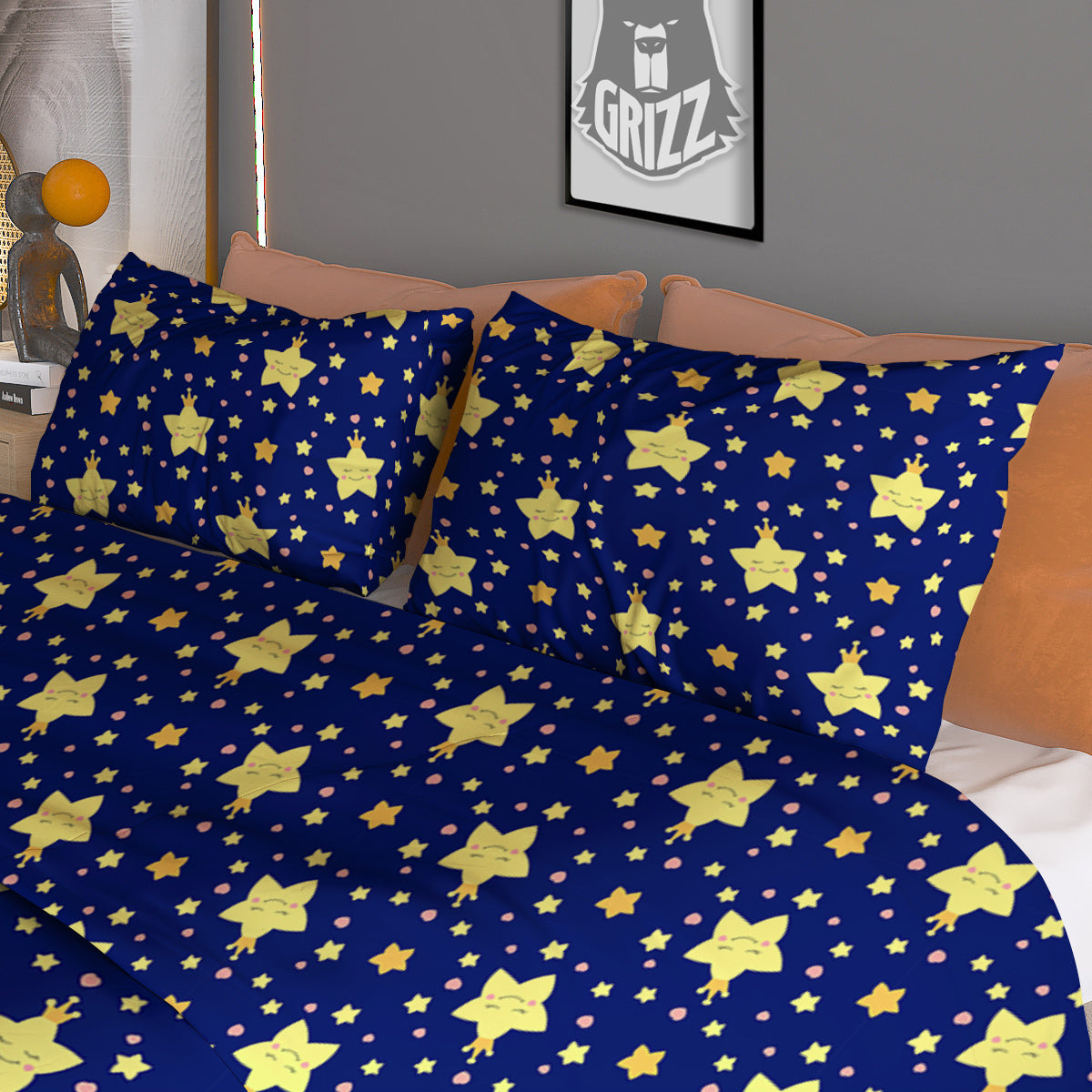 Star Cute Print Pattern Duvet Cover Bedding Set