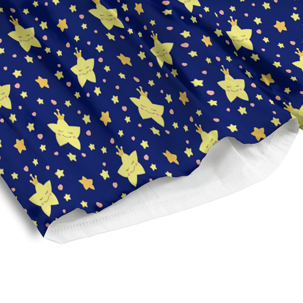 Striped White And Navy Print Pattern Men's Athletic Shorts