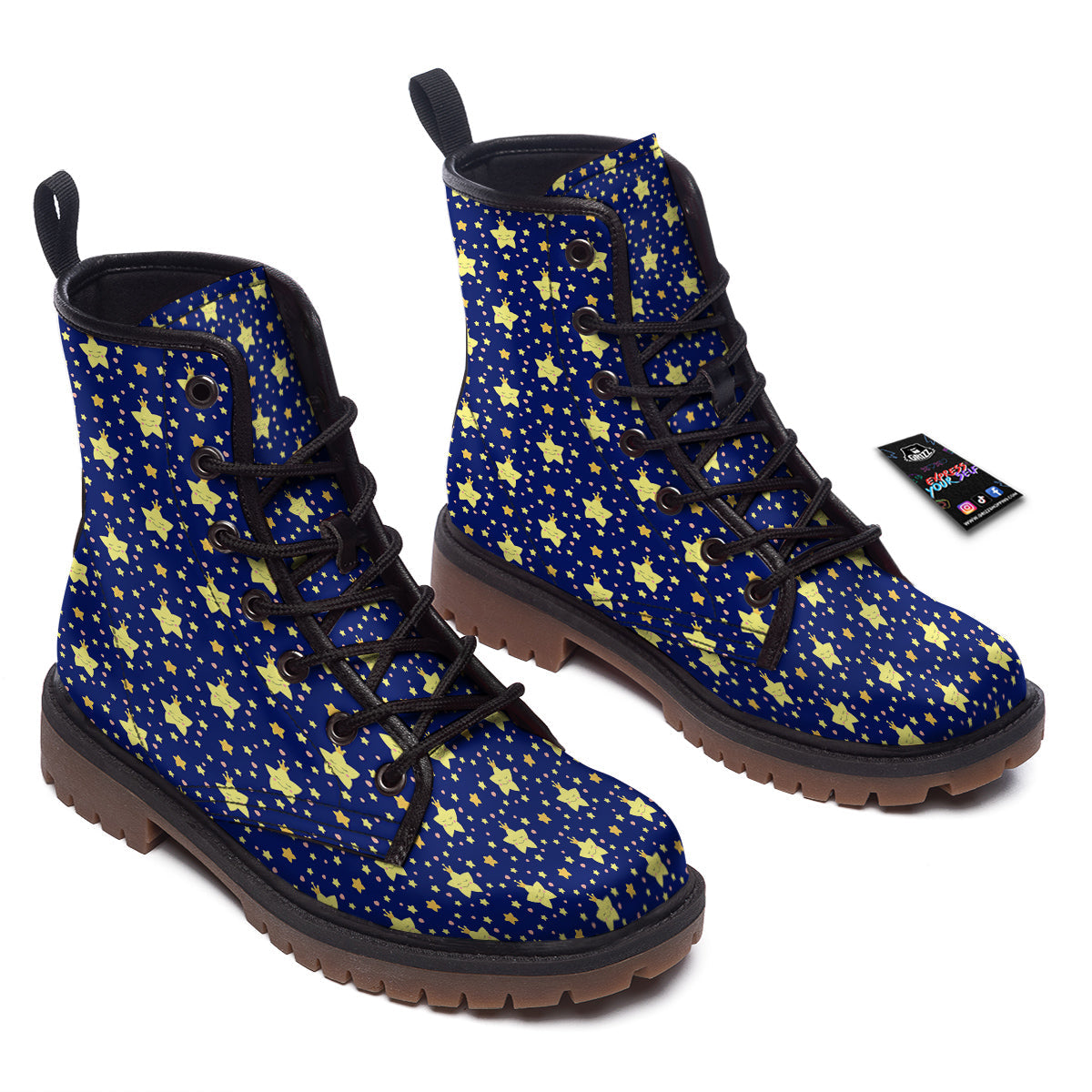 Star Cute Print Pattern Work Boots-grizzshop