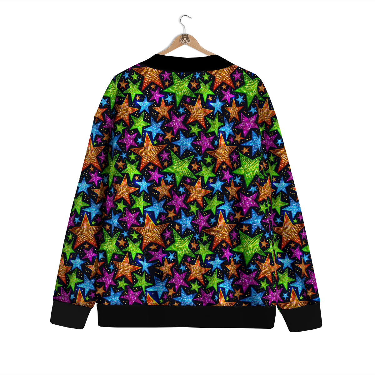 Star Disco Sparkles Print Pattern Cardigan-grizzshop