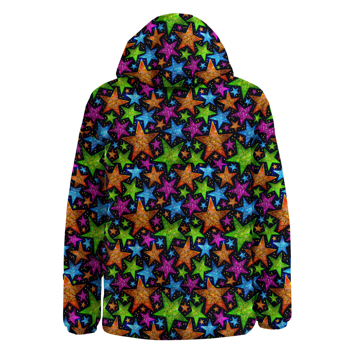 Star Disco Sparkles Print Pattern Down Jacket-grizzshop