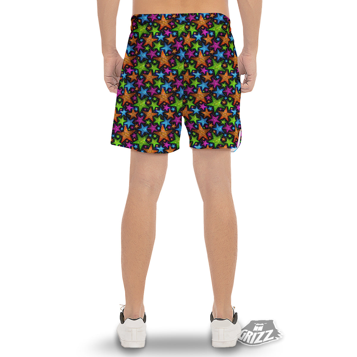 Star Disco Sparkles Print Pattern Men's Gym Shorts-grizzshop