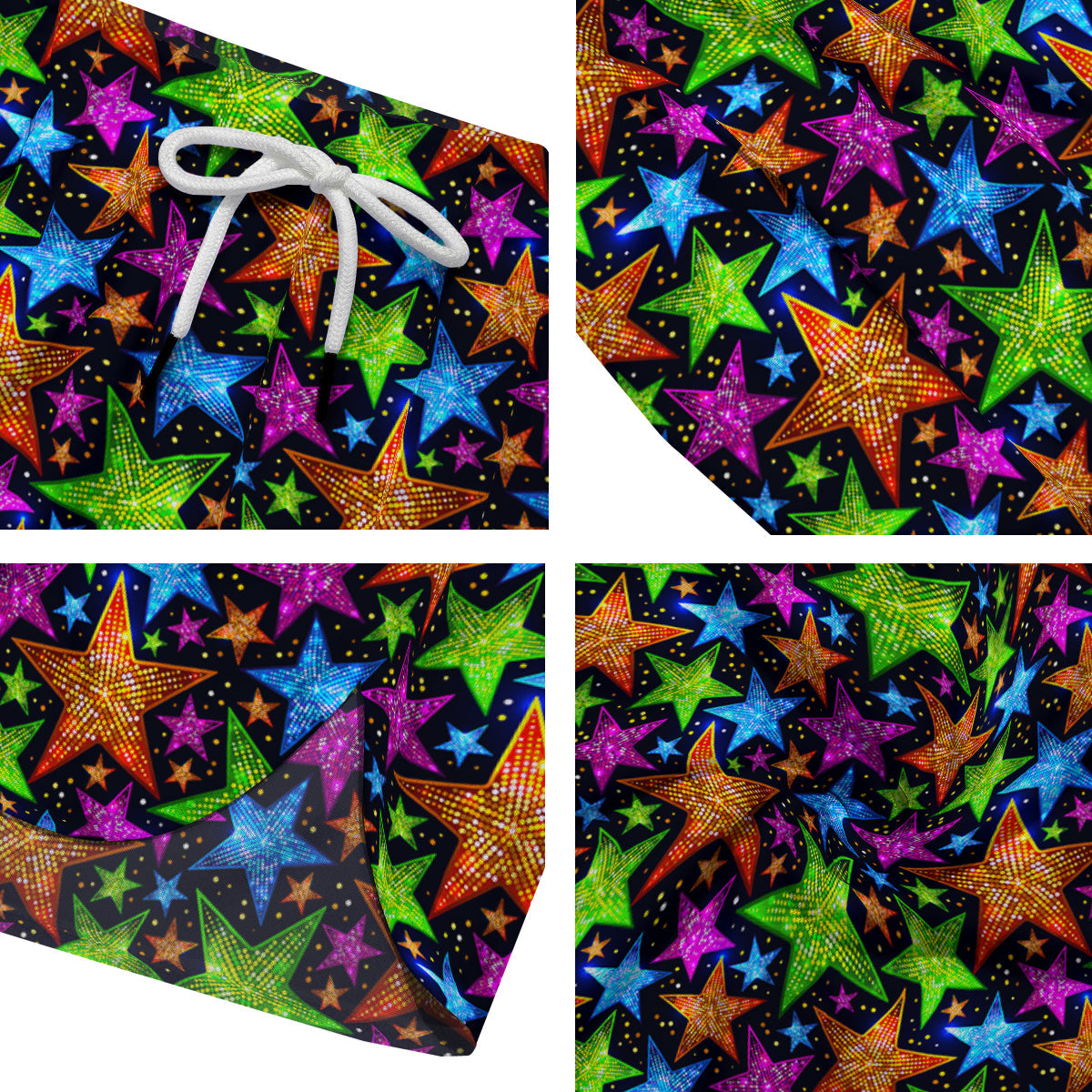 Star Disco Sparkles Print Pattern Men's Running Shorts-grizzshop