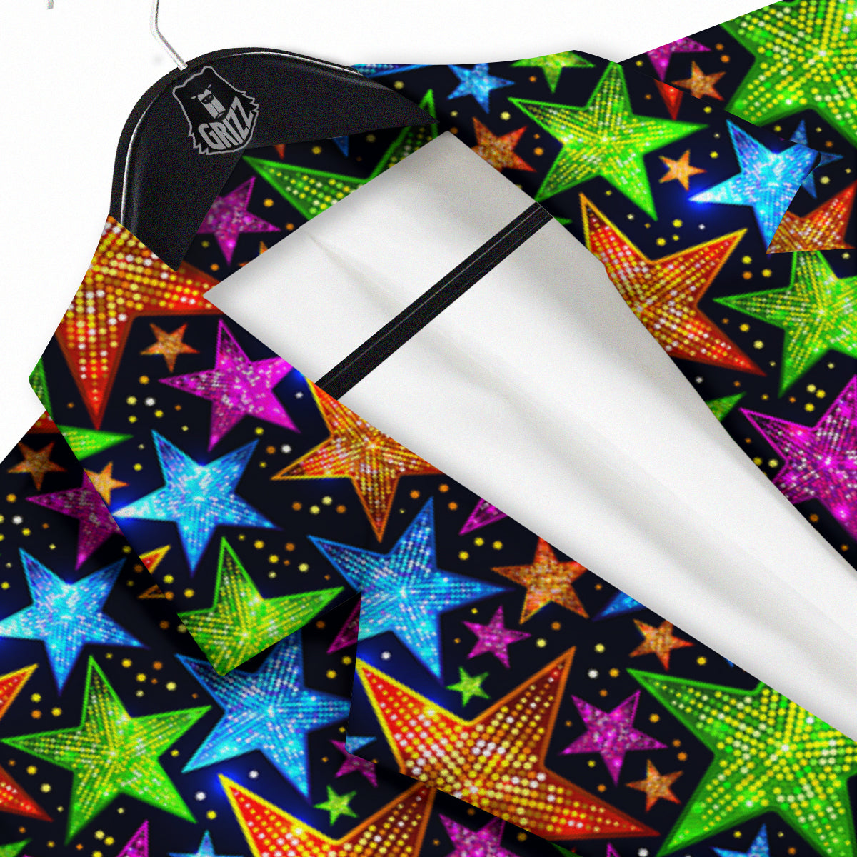 Star Disco Sparkles Print Pattern Men's Sport Coat-grizzshop