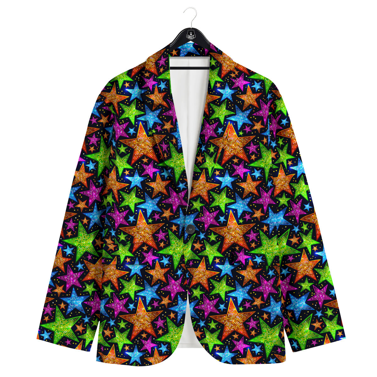 Star Disco Sparkles Print Pattern Men's Sport Coat-grizzshop