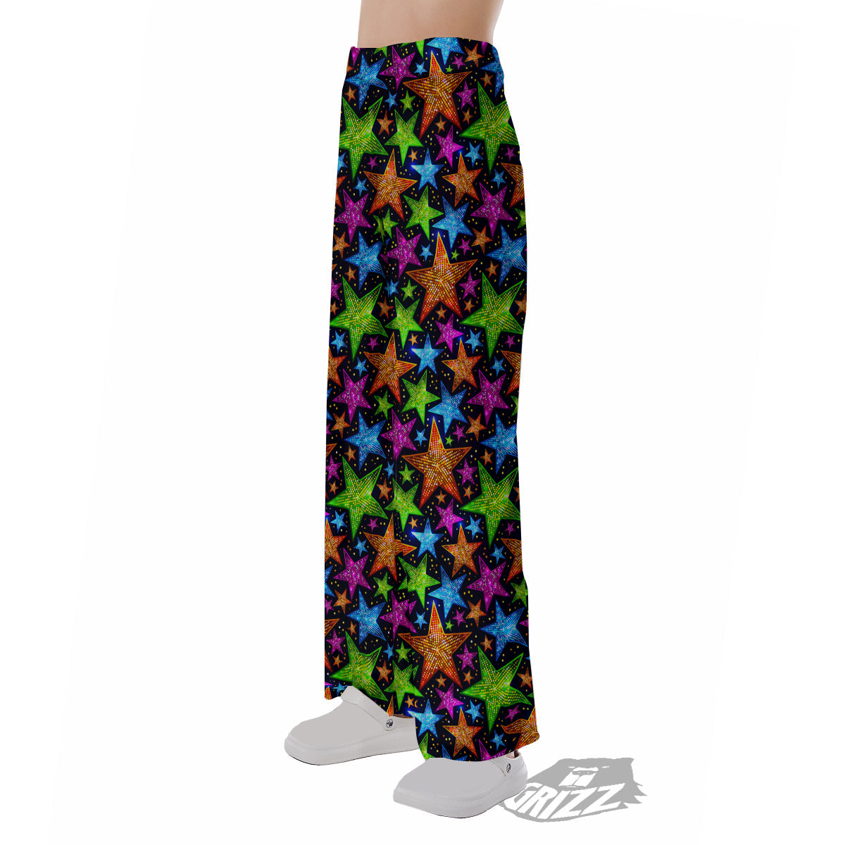 Star Disco Sparkles Print Pattern Pajama Pants-grizzshop