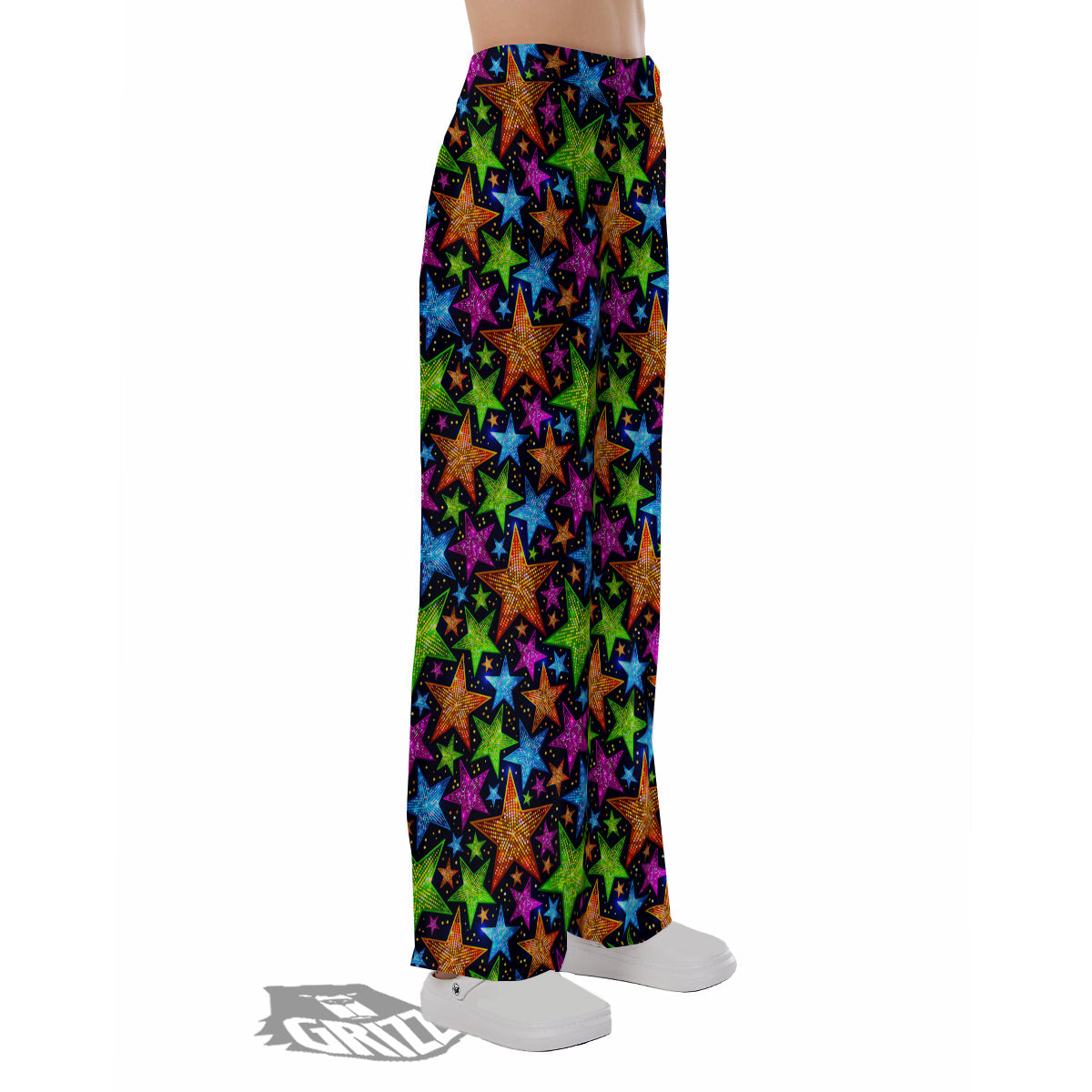 Star Disco Sparkles Print Pattern Pajama Pants-grizzshop