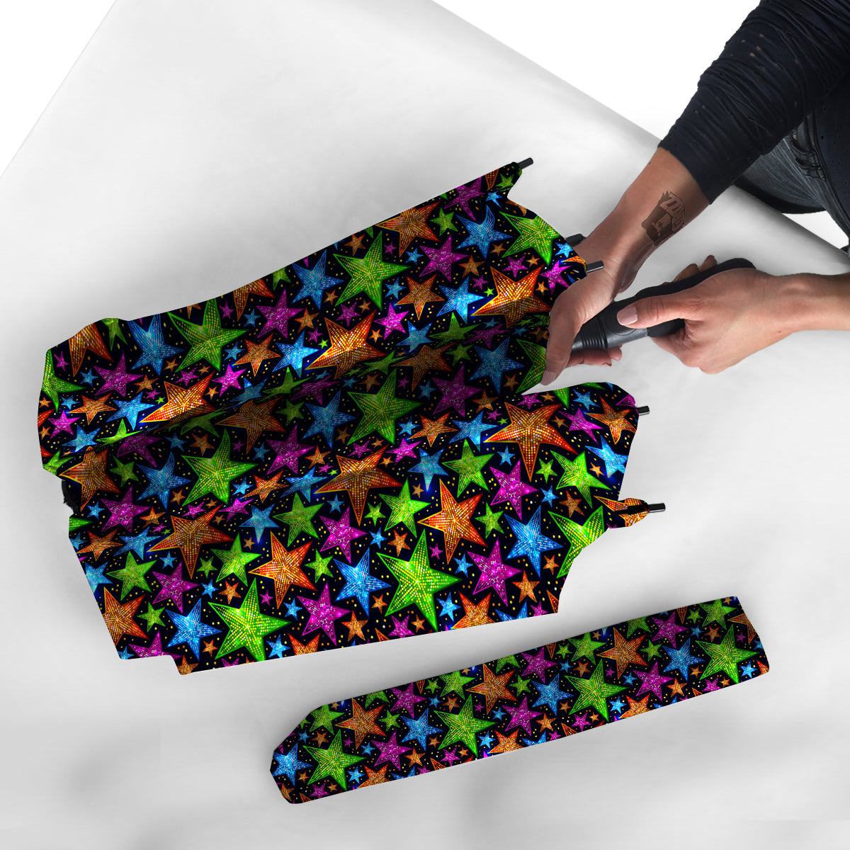 Star Disco Sparkles Print Pattern Umbrella-grizzshop