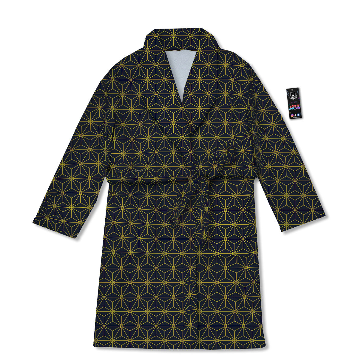 Star Geometric Print Pattern Bathrobe-grizzshop