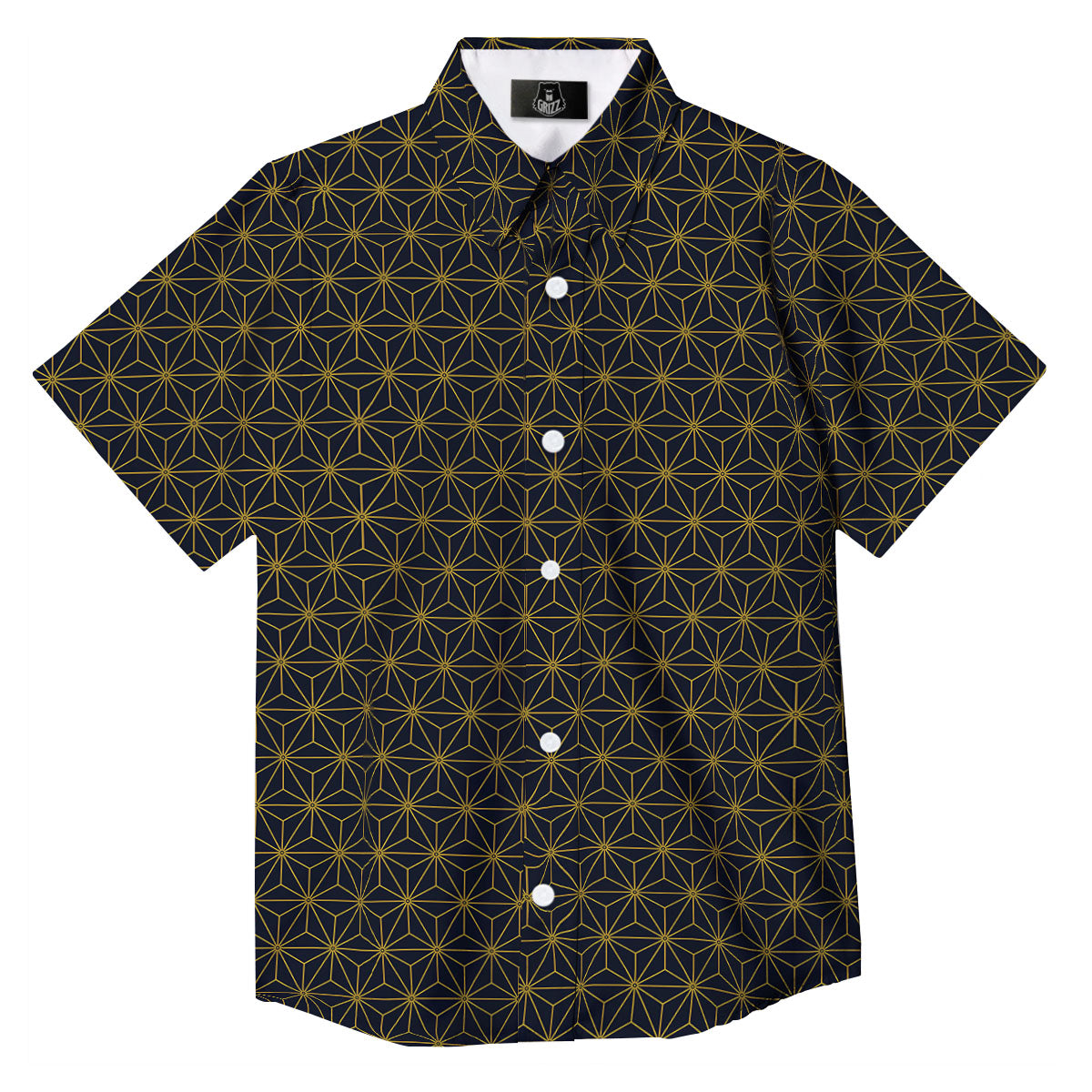 Star Geometric Print Pattern Button Up Shirt-grizzshop