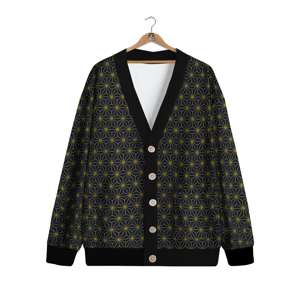 Star Geometric Print Pattern Cardigan-grizzshop
