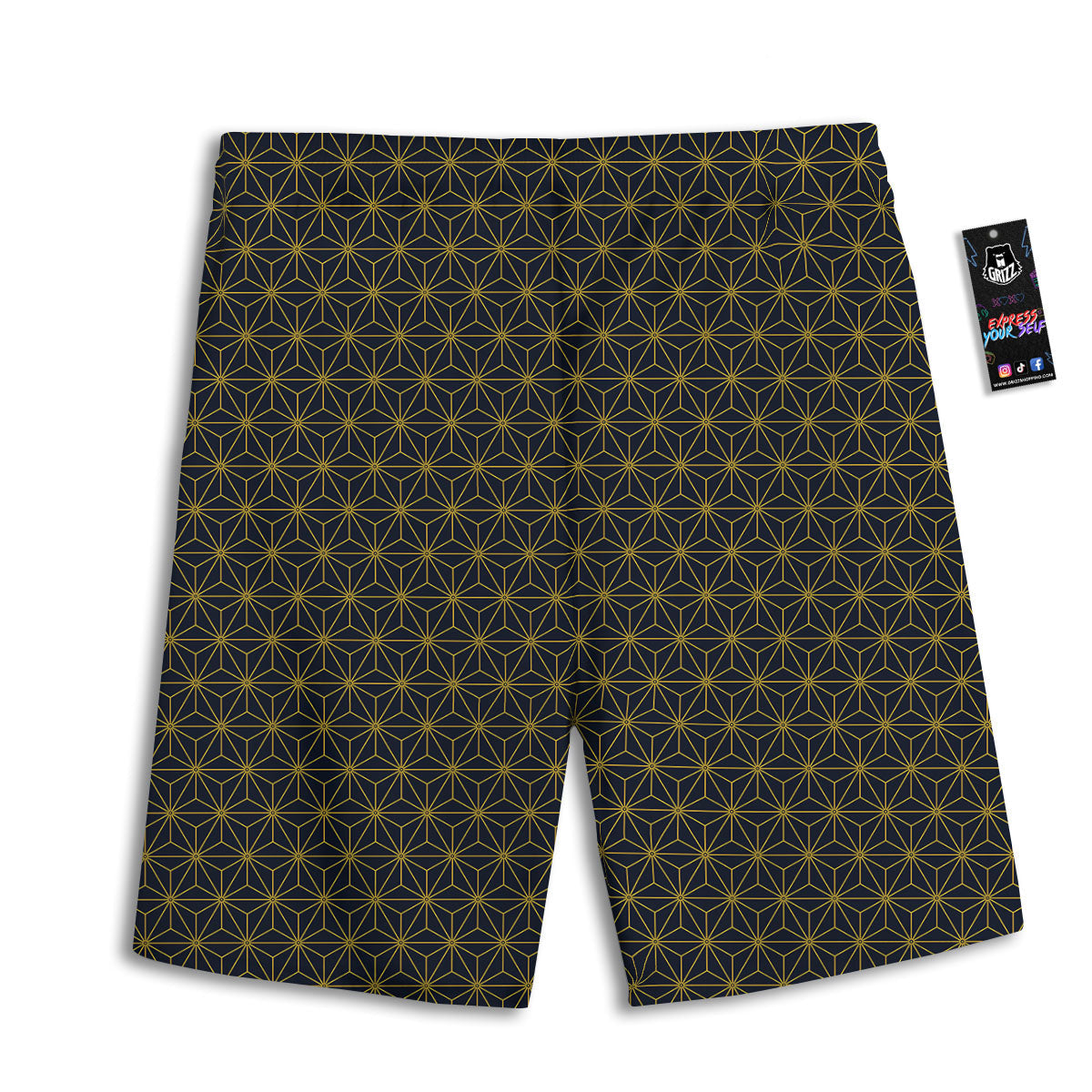 Striped White And Pink Print Pattern Men's Athletic Shorts