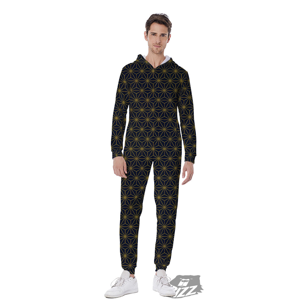 Star Geometric Print Pattern Men's Jumpsuit-grizzshop