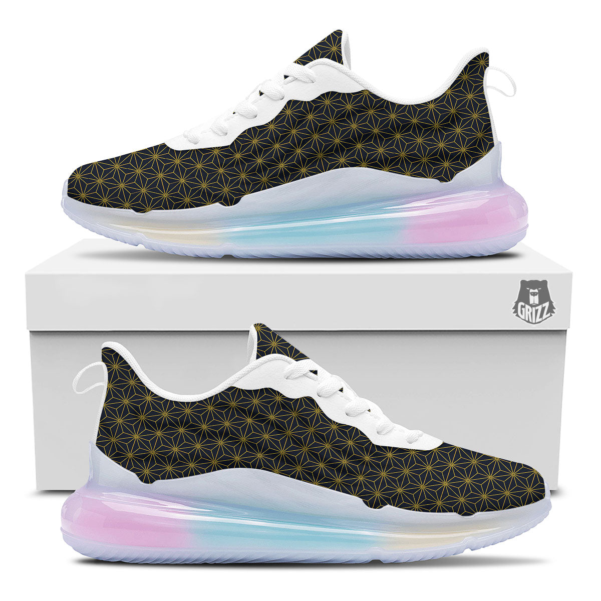 Star Geometric Print Pattern Running Sneakers-grizzshop