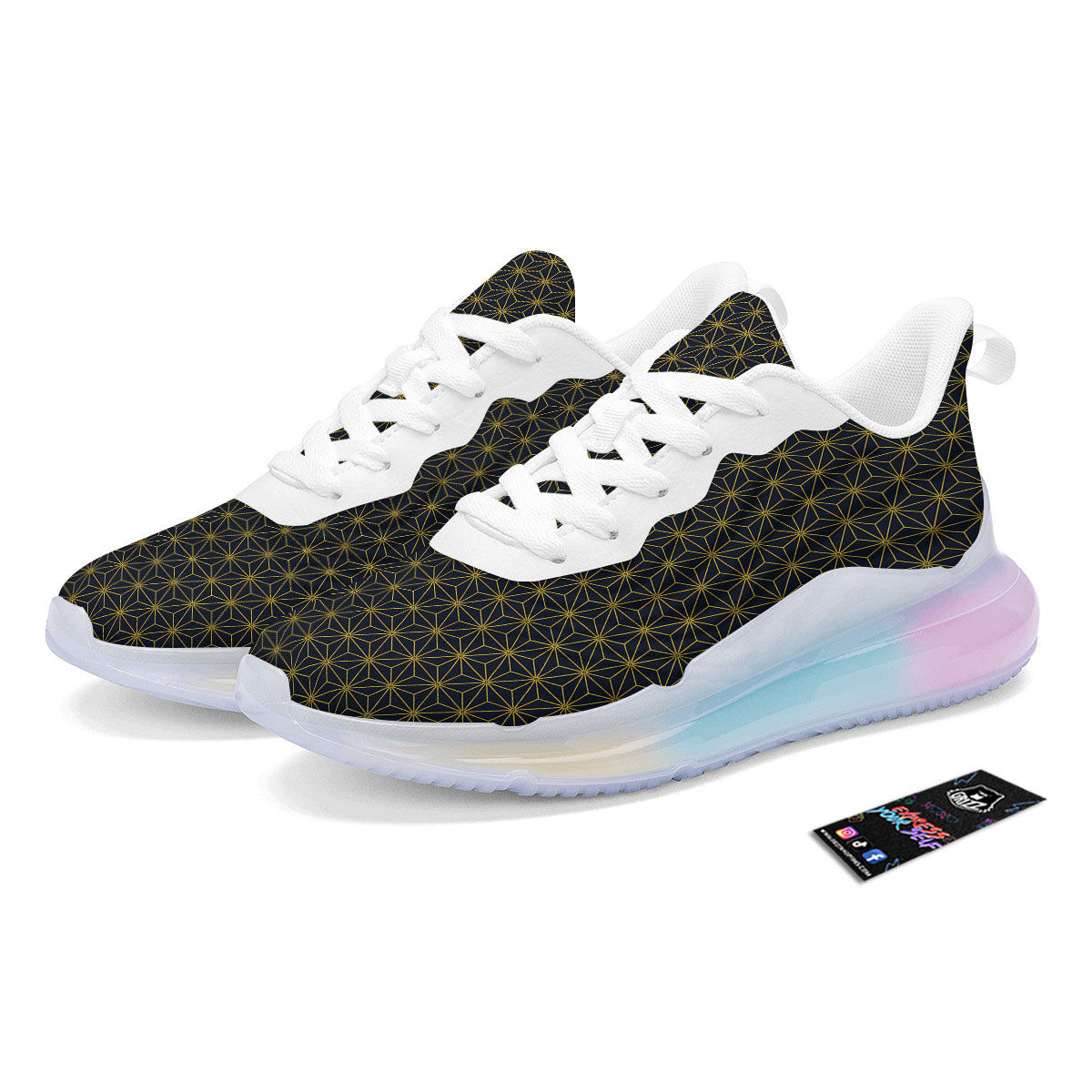 Star Geometric Print Pattern Running Sneakers-grizzshop