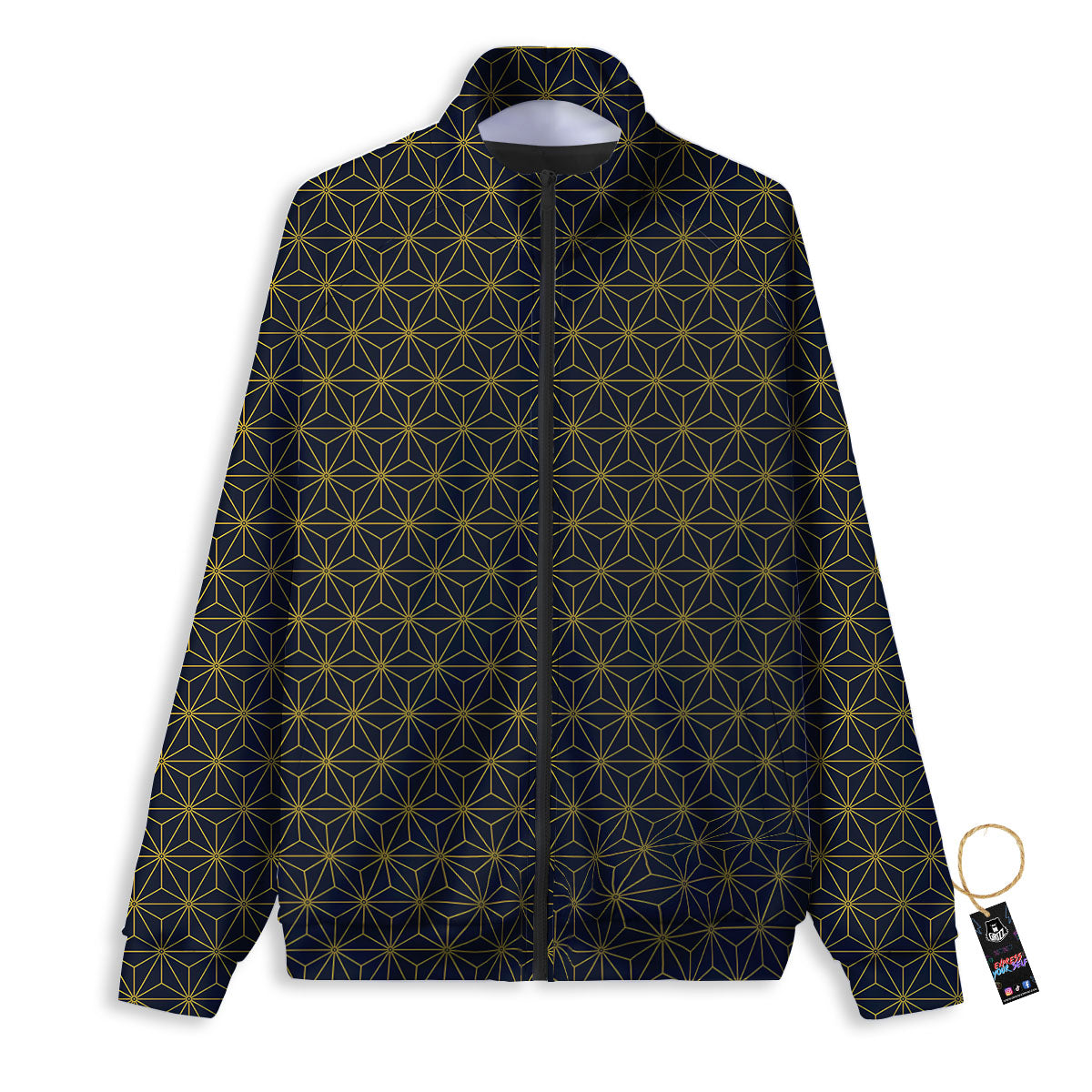 Star Geometric Print Pattern Track Jacket-grizzshop