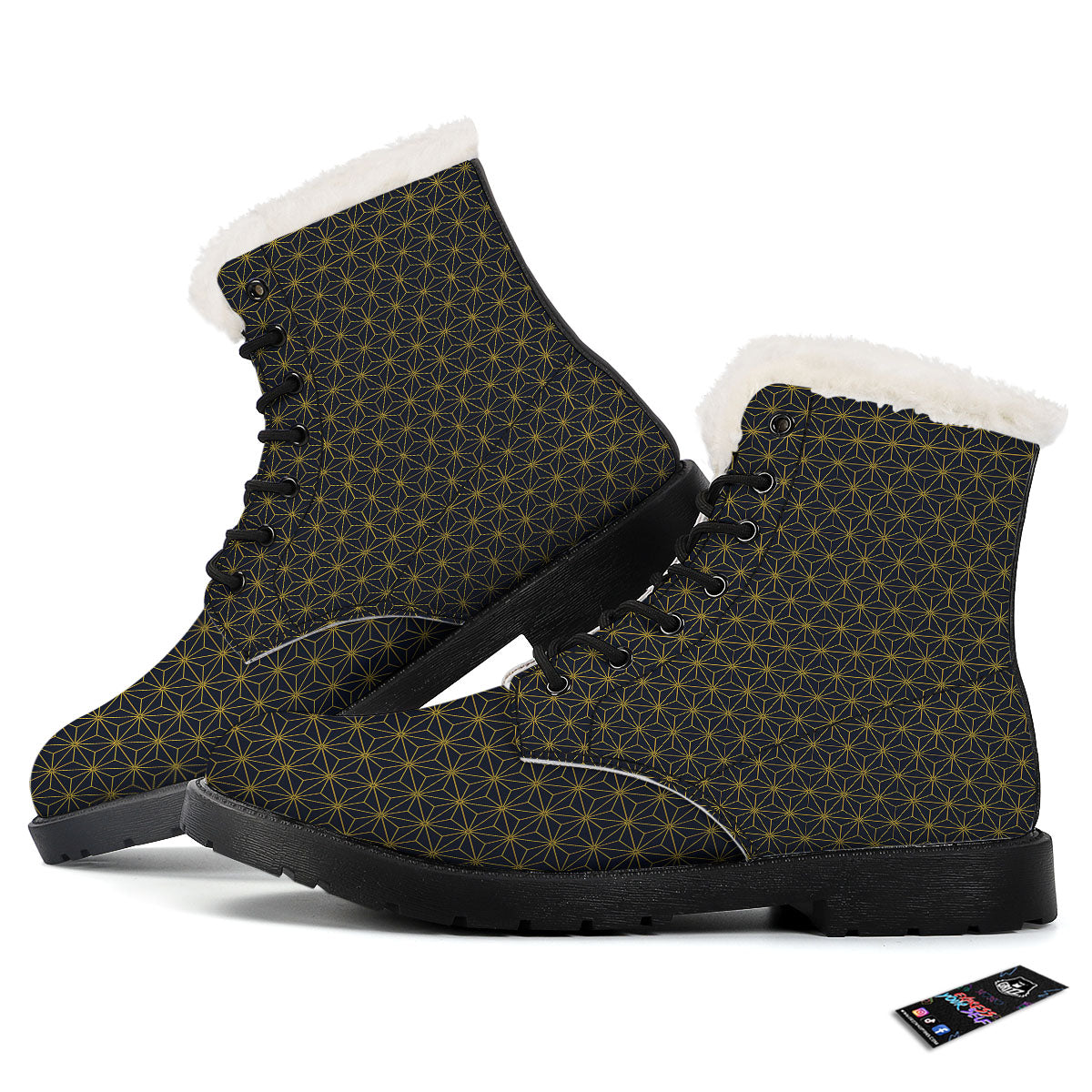 Star Geometric Print Pattern Winter Boots-grizzshop