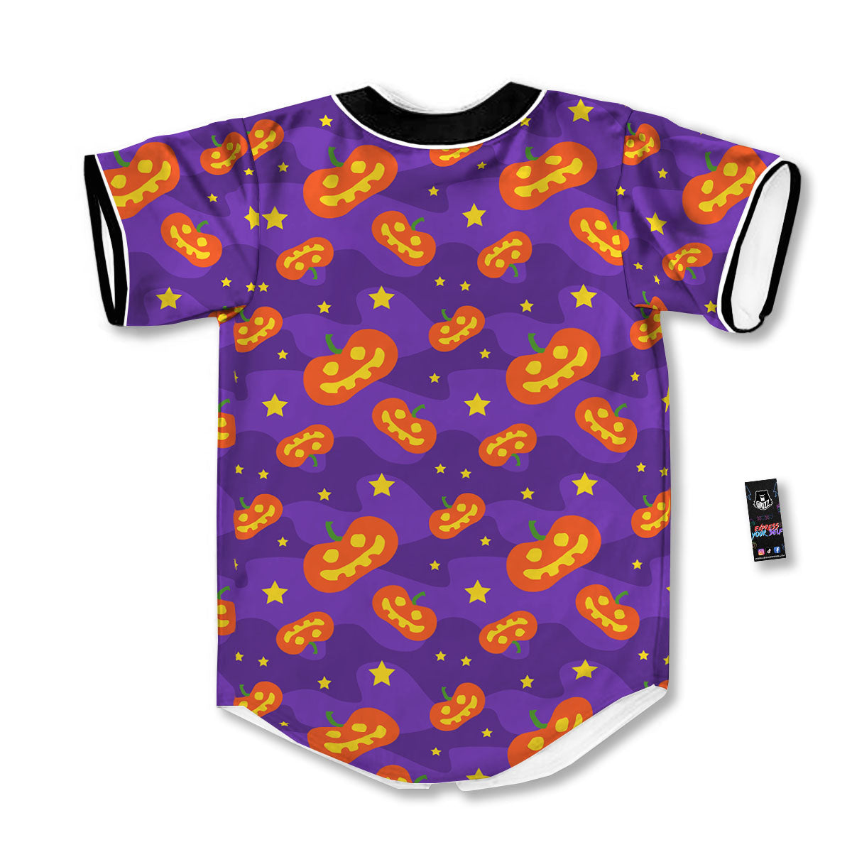 Star Halloween Print Pattern Baseball Jersey-grizzshop