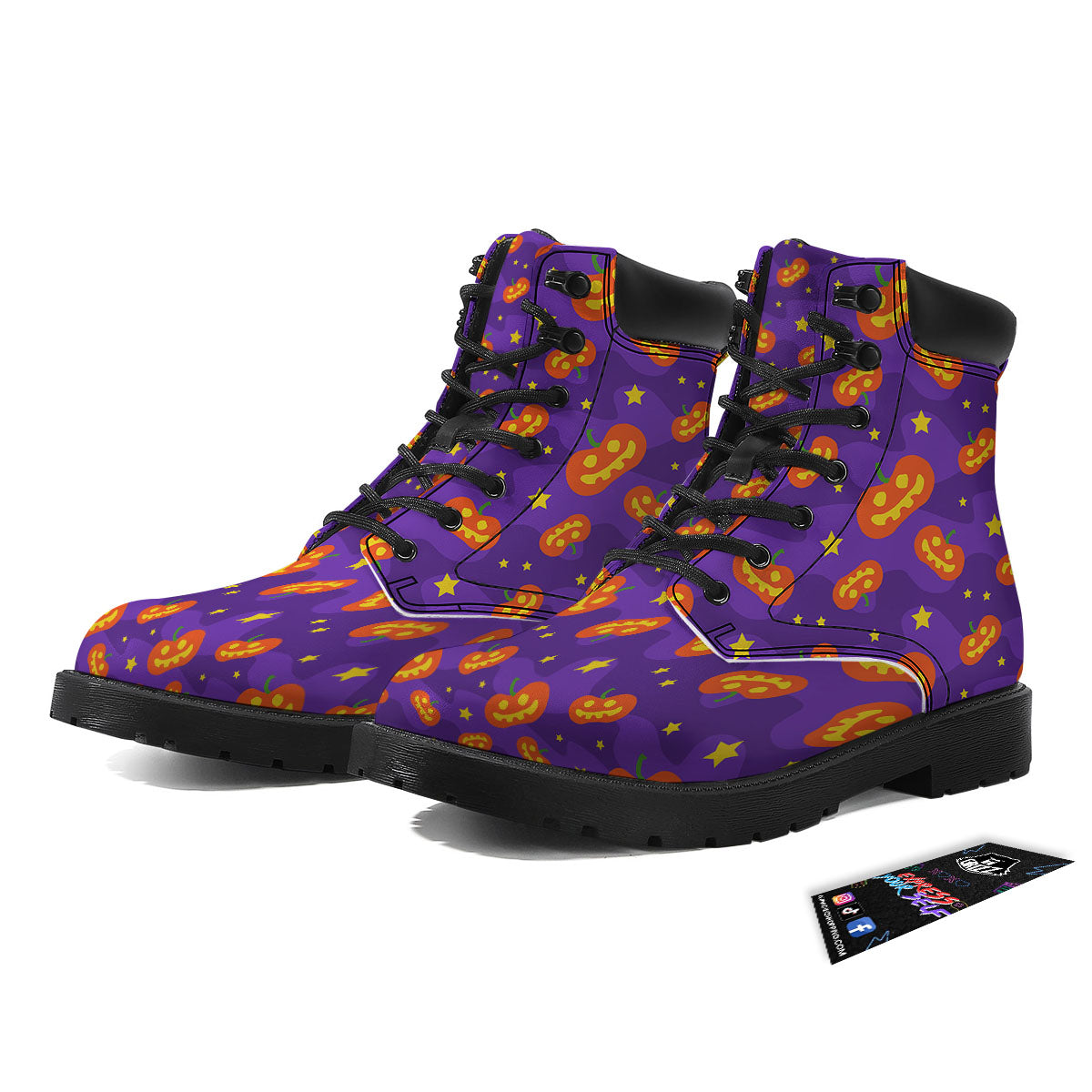 Star Halloween Print Pattern Boots-grizzshop