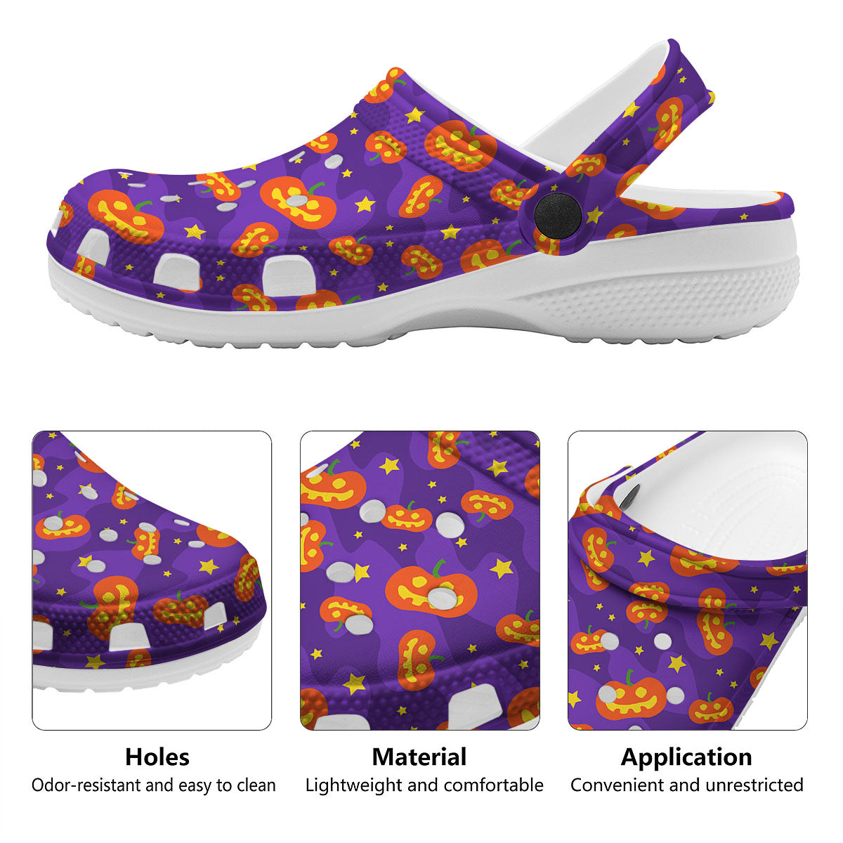 Star Halloween Print Pattern Clog-grizzshop