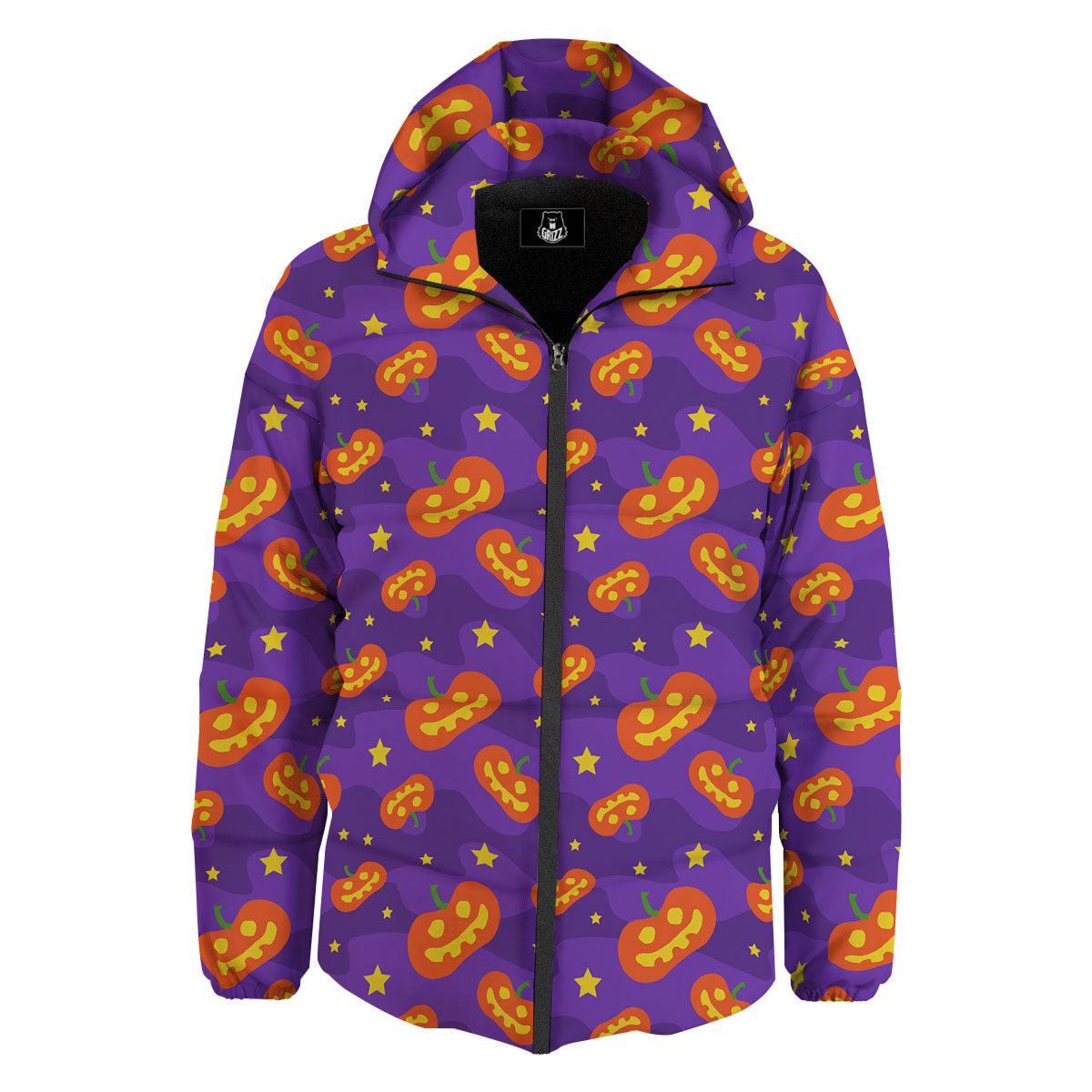 Star Halloween Print Pattern Down Jacket-grizzshop