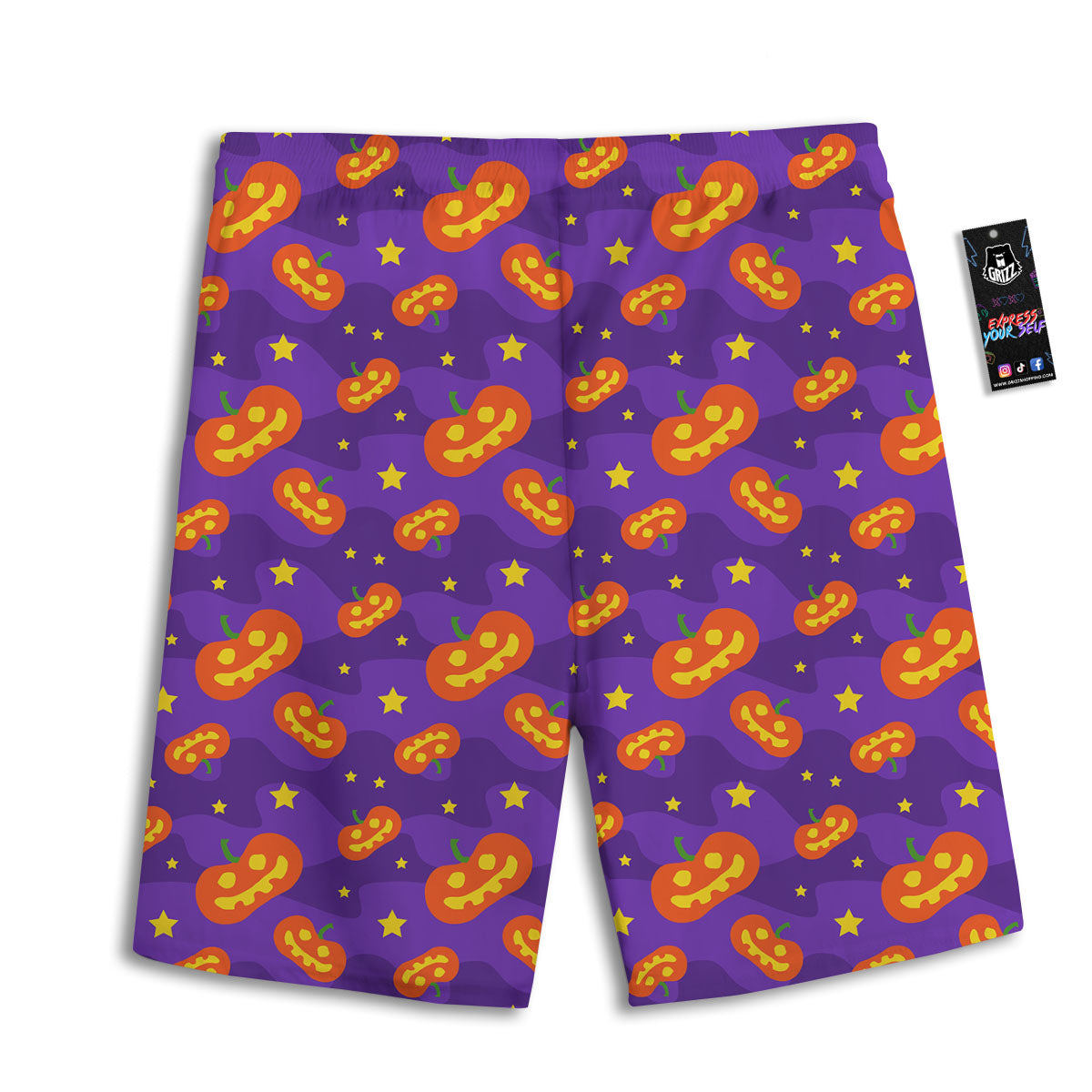 Star Halloween Print Pattern Men's Athletic Shorts