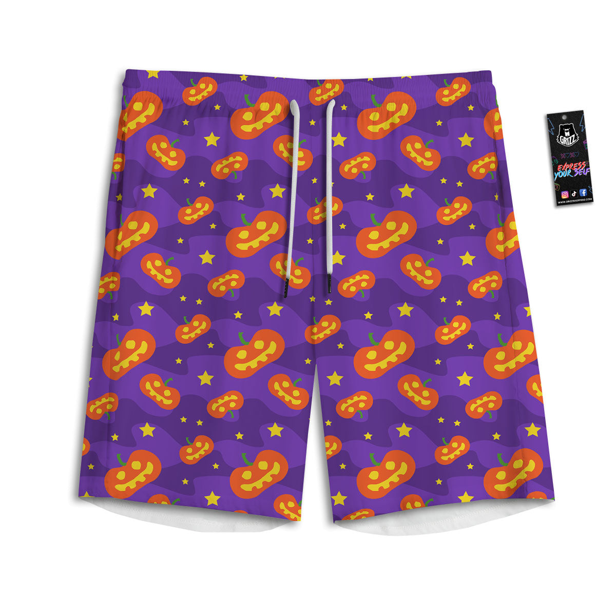 Star Halloween Print Pattern Men's Athletic Shorts
