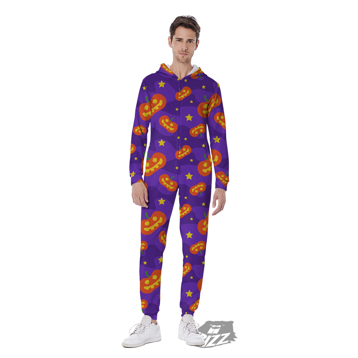 Star Halloween Print Pattern Men's Jumpsuit-grizzshop