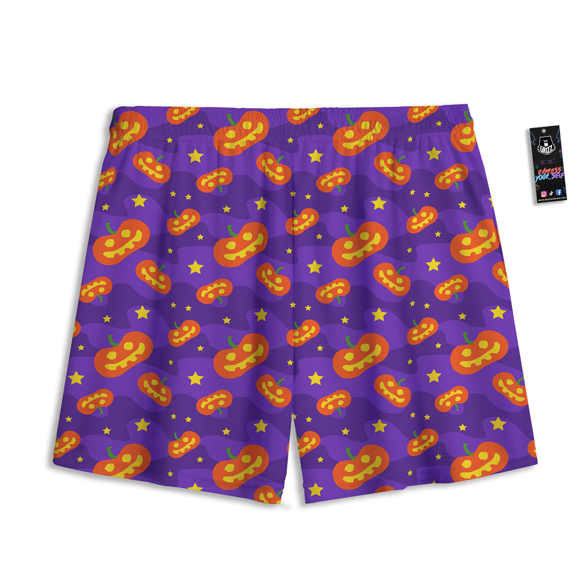 Star Halloween Print Pattern Mesh Shorts