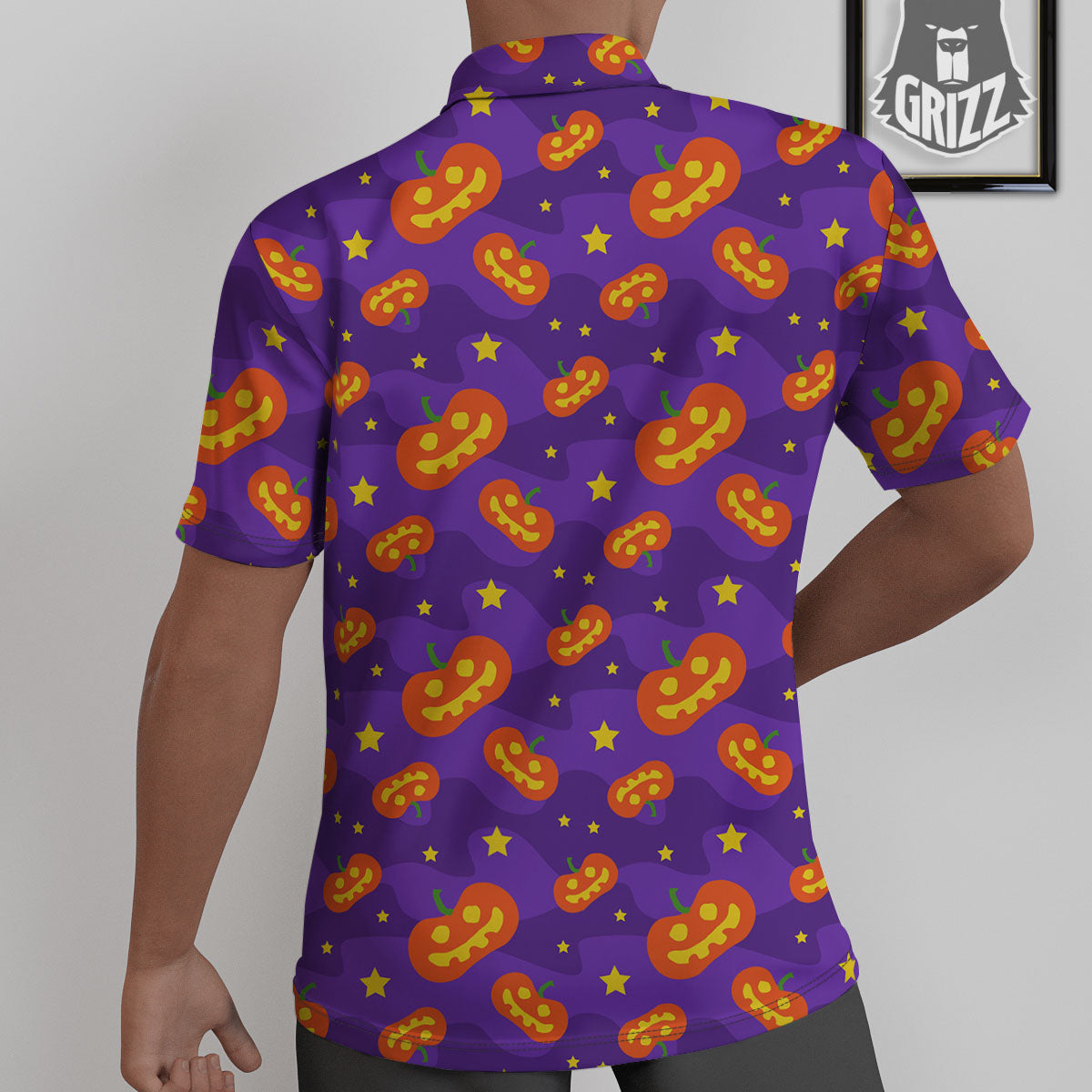 Star Halloween Print Pattern Untucked Shirts-grizzshop