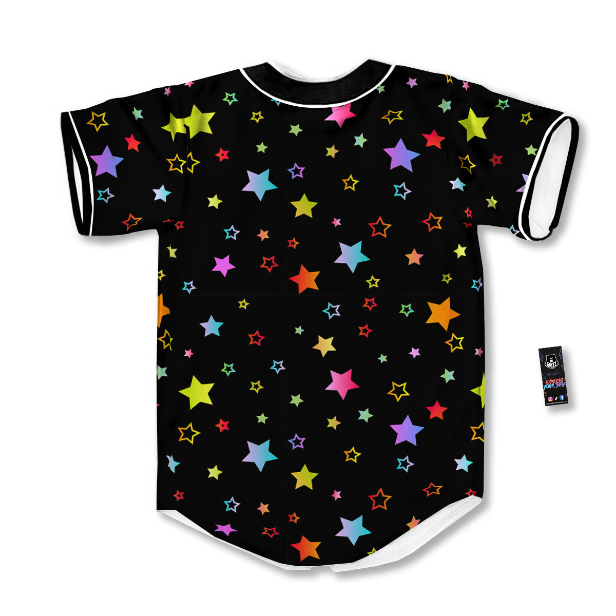 Star Lights Print Pattern Baseball Jersey-grizzshop