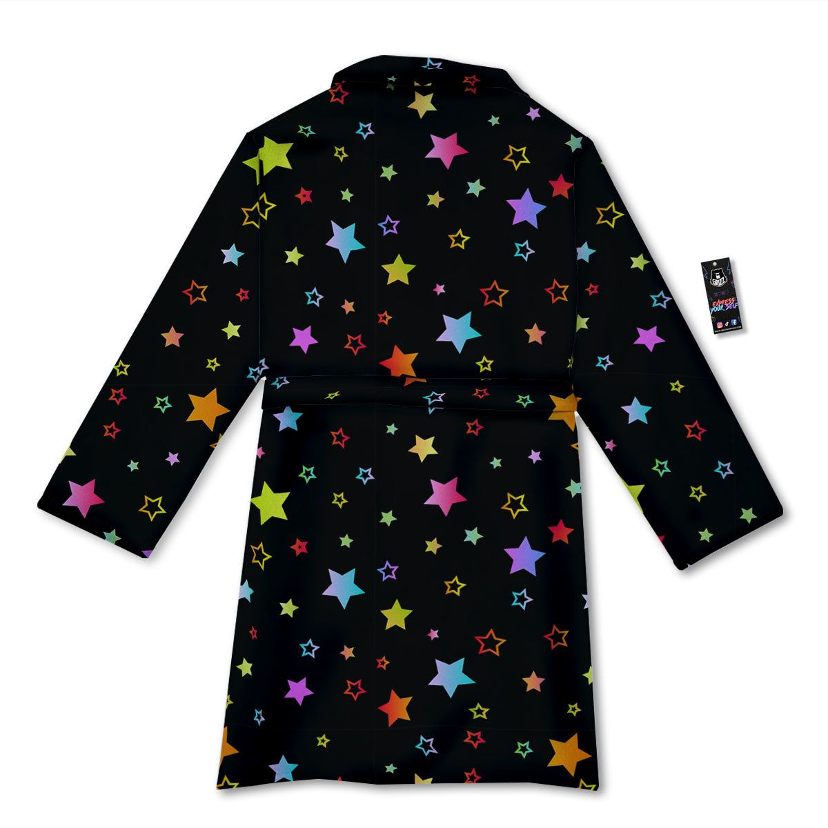 Star Lights Print Pattern Bathrobe-grizzshop
