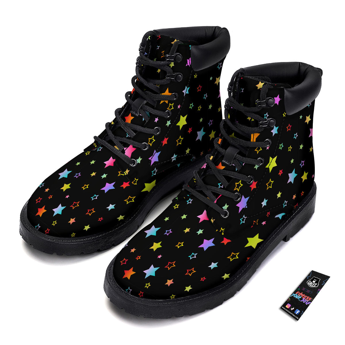 Star Lights Print Pattern Boots-grizzshop