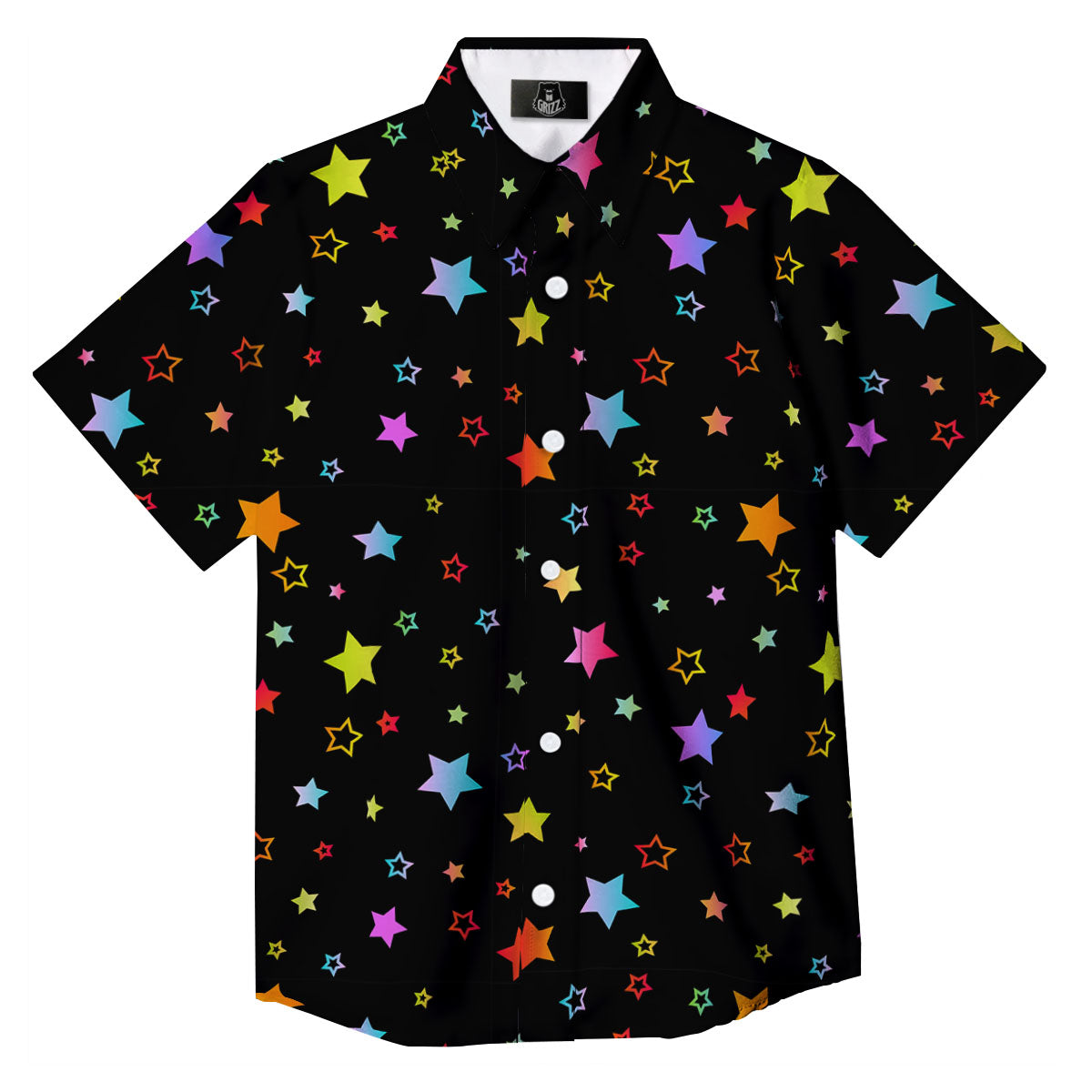 Star Lights Print Pattern Button Up Shirt-grizzshop