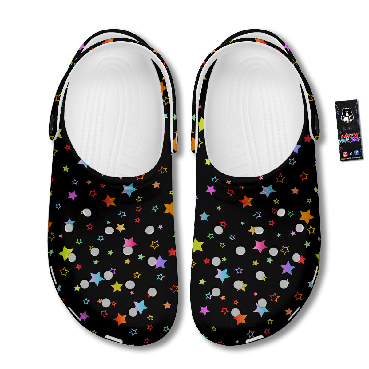 Star Lights Print Pattern Clog-grizzshop