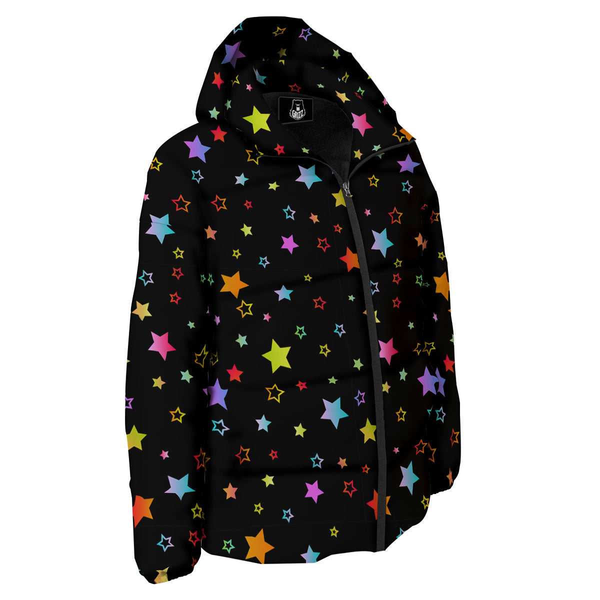 Star Lights Print Pattern Down Jacket-grizzshop