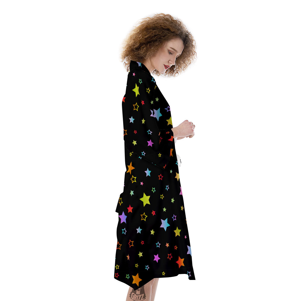 Star Lights Print Pattern Kimono-grizzshop