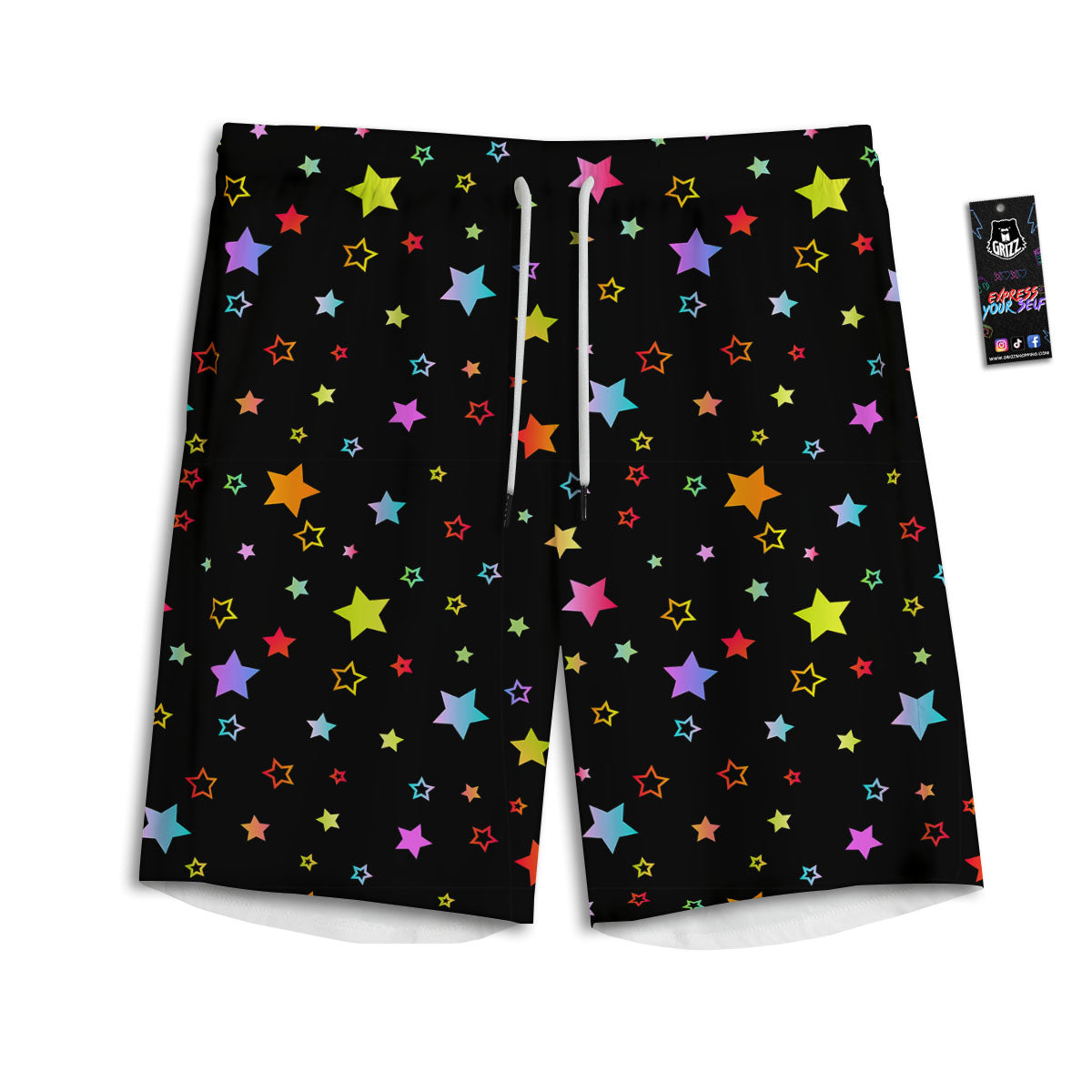Star Lights Print Pattern Men's Athletic Shorts