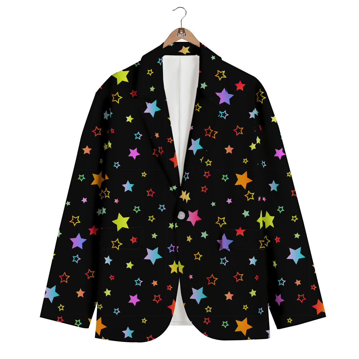Star Lights Print Pattern Men's Blazer-grizzshop
