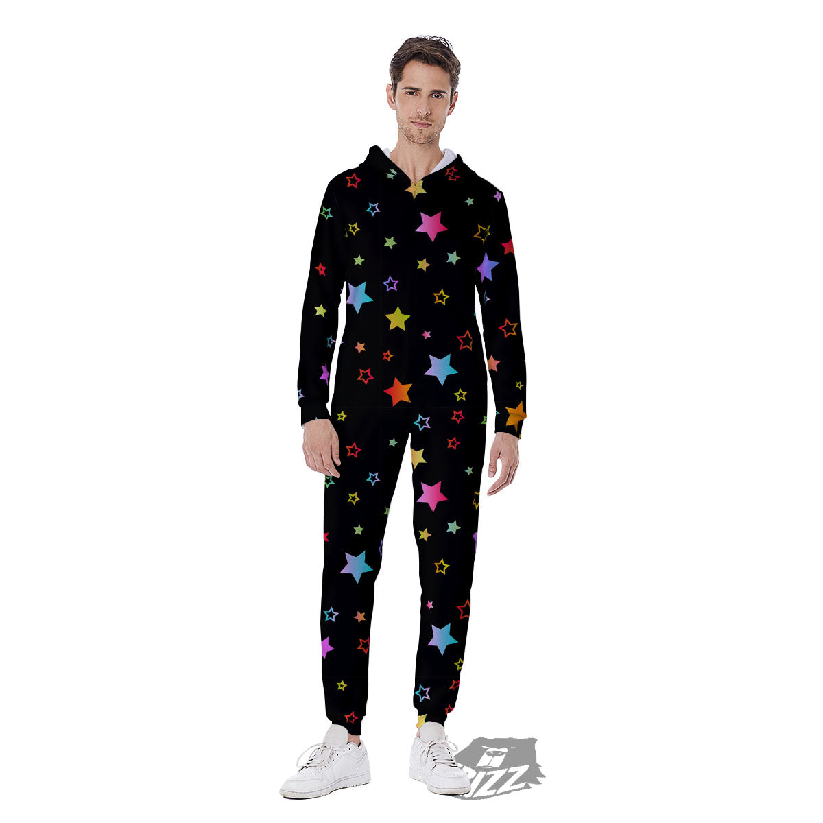 Star Lights Print Pattern Men's Jumpsuit-grizzshop