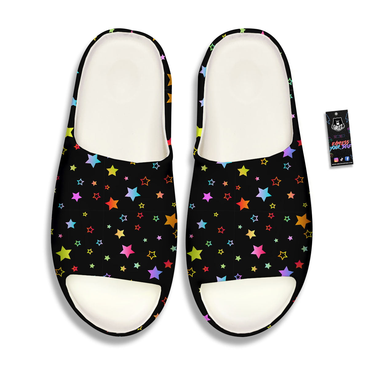 Star Lights Print Pattern Sandals-grizzshop