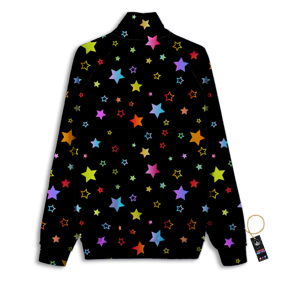 Star Lights Print Pattern Track Jacket-grizzshop