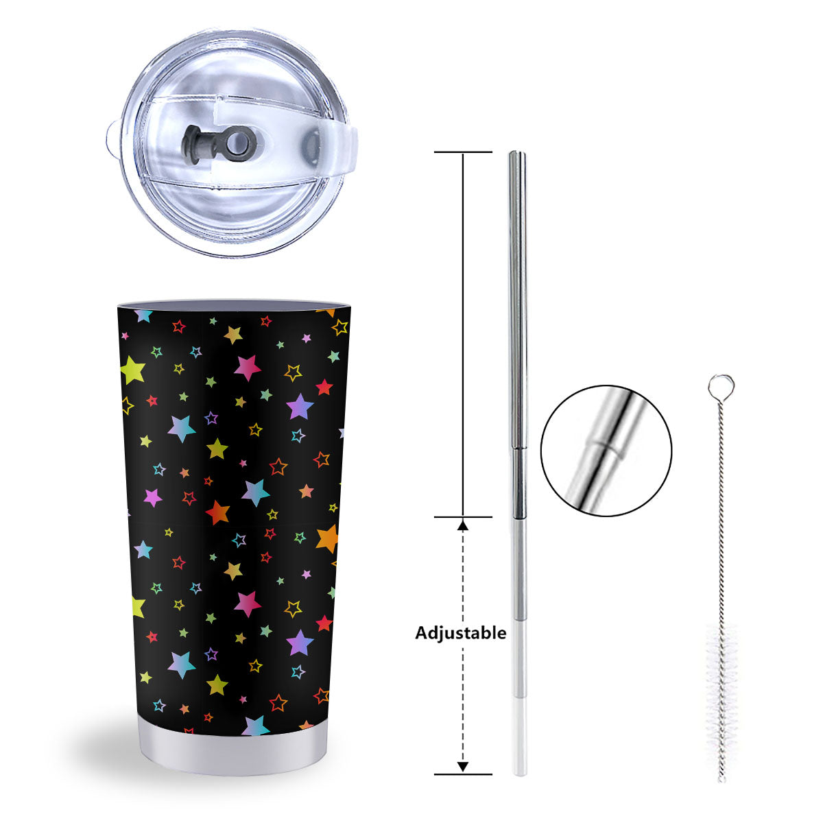 Star Lights Print Pattern Tumbler-grizzshop